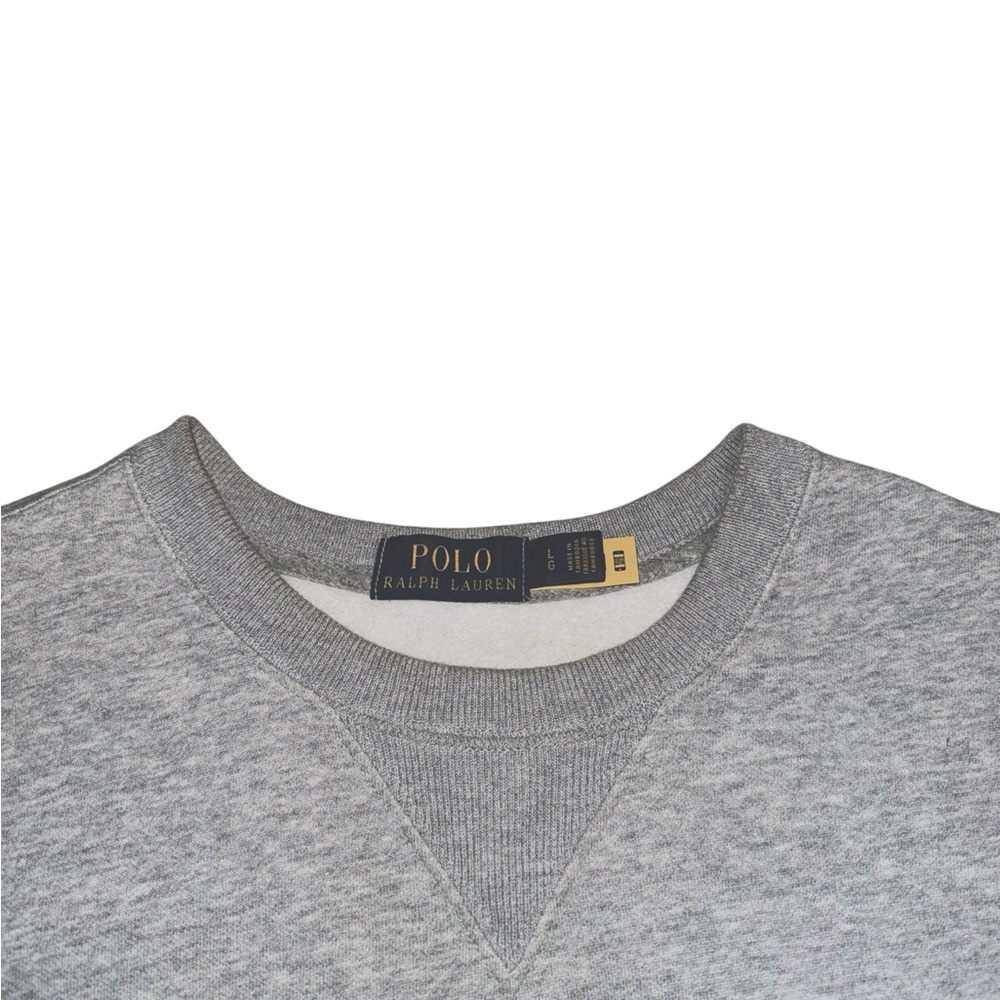 polo by ralph lauren heather grey duffel bear crewneck fleece sweatshirt - Picture 5 of 6